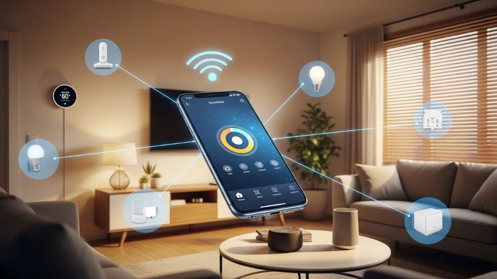 Smartphone controlling smart home devices through Wi-Fi connection without central hub