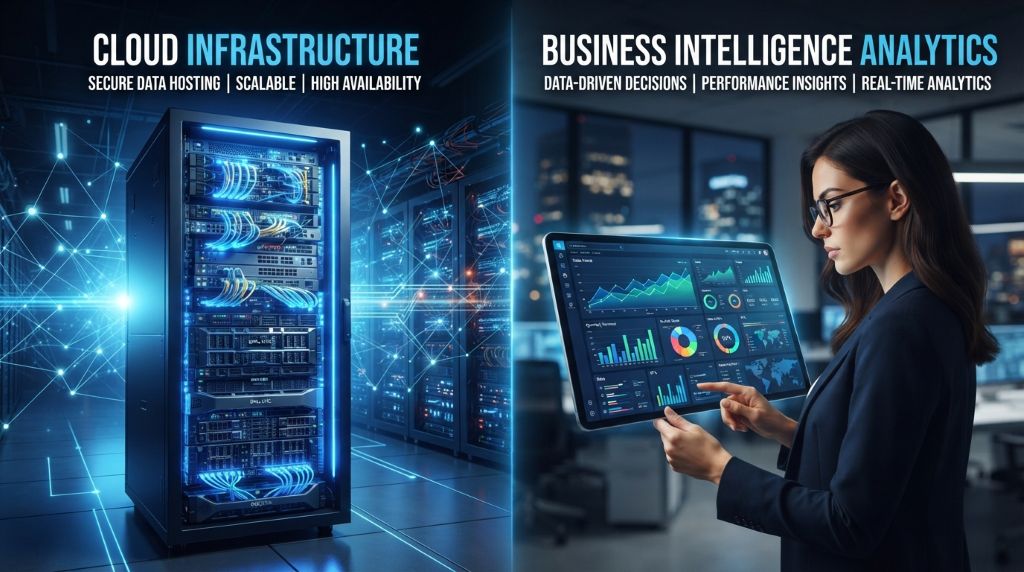 Modern businesses using cloud and data analytics